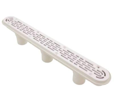 Aquastar 32" Channel Drain With 3 Port Sump-Flate Grate Anti-Entrapment Suction Outlet Cover -White - 32CDFL101