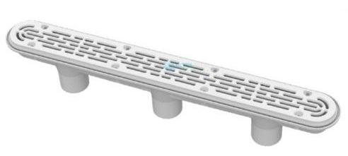 Aquastar 32" Channel Drain With 3 Port Sump-Flate Anti-Entrapment Suction Outlet Cover -Light Gray - 32CDFL103
