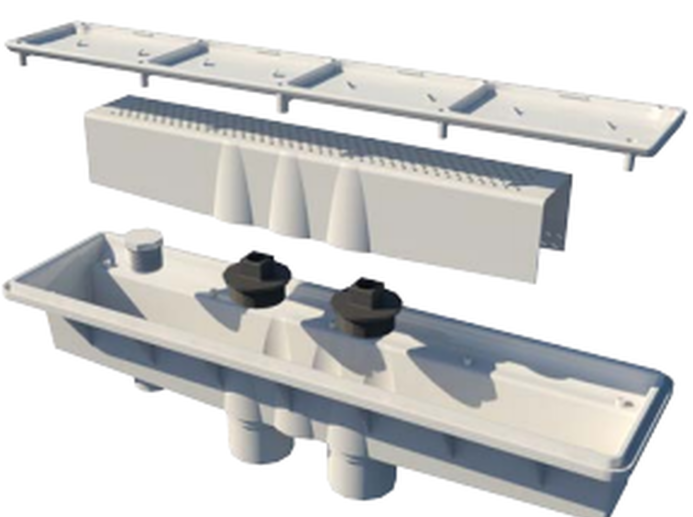 A&A Manufacturing Concrete Dual Suction w/ Hydrostatic Relief AVSC Channel Drain Pebble Top Light Gray - 571559