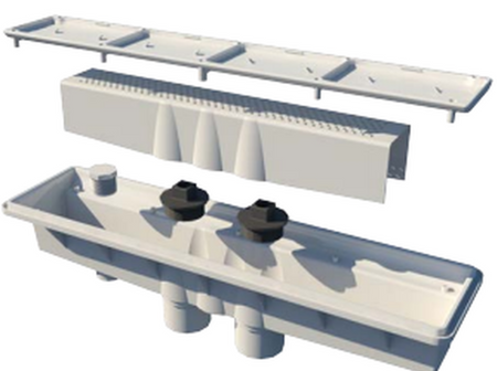 A&A Manufacturing Concrete Dual Suction w/ Hydrostatic Relief AVSC Channel Drain Pebble Top Light Gray - 571559