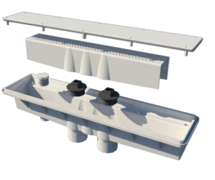 A&A Manufacturing Concrete Single Suction w/ Hydrostatic Relief AVSC Channel Drain Standard Top Light Gray - 571891