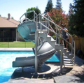 SR Smith Vortex Pool Slide Full Tube and Ladder Gray Granite - 695-209-224