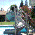 SR Smith Vortex Pool Slide Full Tube and Stairs Gray Granite - 695-209-424