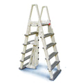 Heavy-Duty A-Frame Above-ground Pool Ladder with Barrier