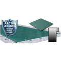 Arctic Armor 15' x 30' Ultra Light Solid Safety Cover w- 4' x 8' Right Step Section - Green