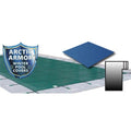 Arctic Armor 16' x 32' Ultra Light Solid Safety Cover w- 4' x 8' Right Step Section - Green