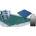 Arctic Armor 20' x 40' Ultra Light Solid Safety Cover w- 4' x 8' Center End Step Section - Blue