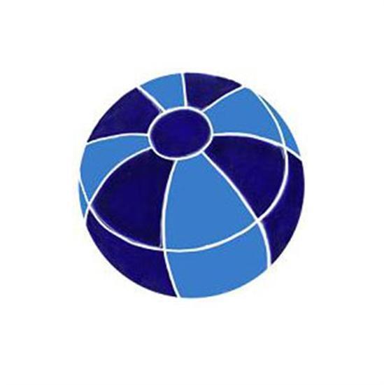 Artistry In Mosaics Aquatic Line Blue Beach Ball Mosaic Tile - Small