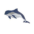 Artistry In Mosaics Aquatic Line Blue Bottlenose Dolphin Mosaic Tile - Large