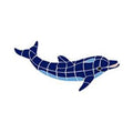 Artistry In Mosaics Aquatic Line Blue Small Dolphin Mosaic Tile
