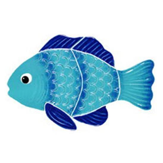 Artistry In Mosaics Aquatic Line Blue Striped Reef Fish Mosaic Tile - Small