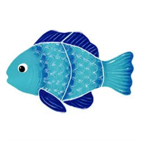 Artistry In Mosaics Aquatic Line Blue Striped Reef Fish Mosaic Tile - Small