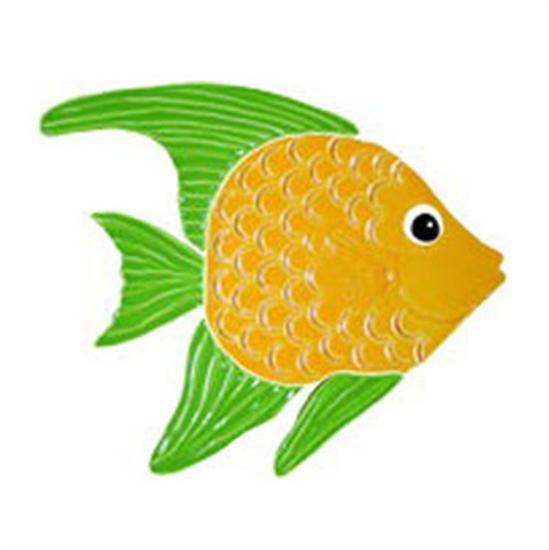 Artistry In Mosaics Aquatic Line Green Caribbean Reef Fish Mosaic Tile - Small