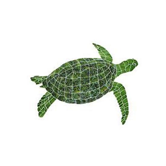 Artistry In Mosaics Aquatic Line Green Sea Turtle Mosaic Tile - Large