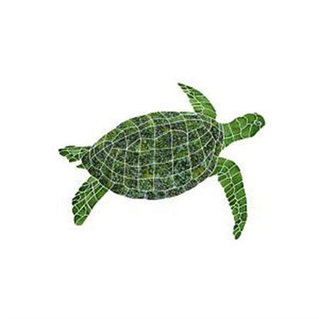 Artistry In Mosaics Aquatic Line Green Sea Turtle Mosaic Tile - Large