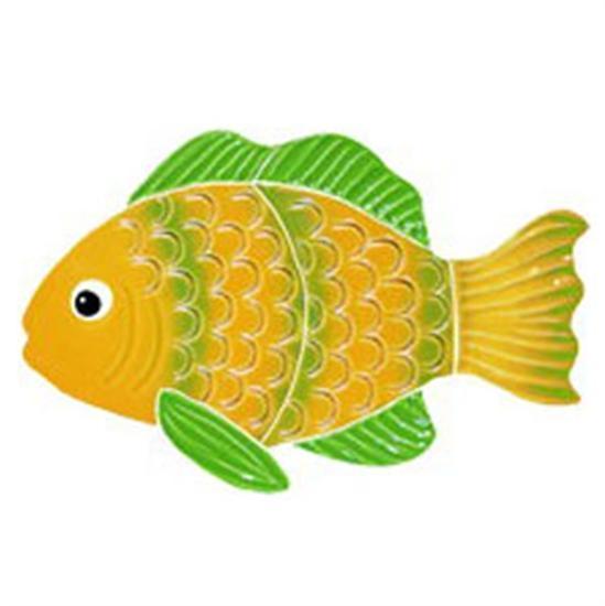 Artistry In Mosaics Aquatic Line Green Striped Reef Fish Mosaic Tile - Small