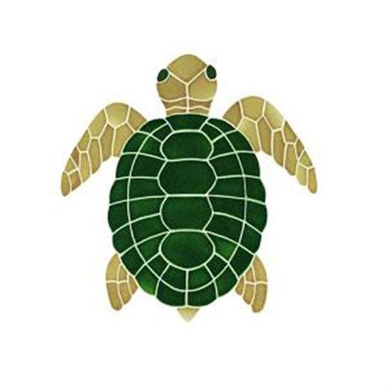 Artistry In Mosaics Aquatic Line Large Natural Topview Tutle Mosaic Tile