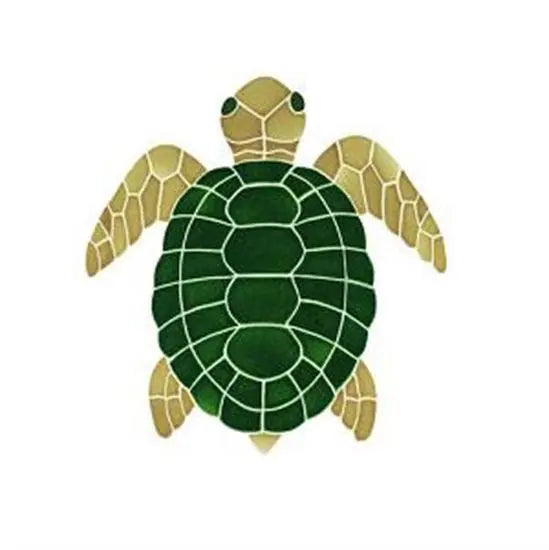 Artistry In Mosaics Aquatic Line Large Natural Topview Tutle Mosaic Tile