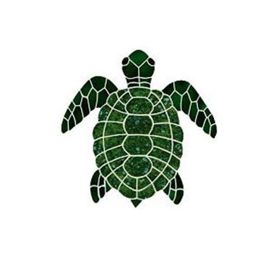 Artistry In Mosaics Aquatic Line Medium Green Topview Tutle Mosaic Tile