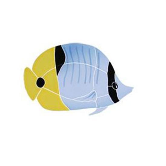 Artistry In Mosaics Aquatic Line Multi Color Butterfly Fish Masked Mosaic Tile - Small