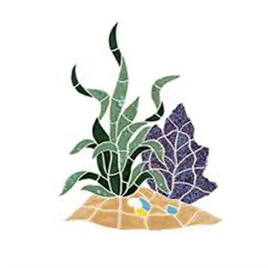 Artistry In Mosaics Aquatic Line Purple Seagrass Reef Accent Mosaic Tile - Medium