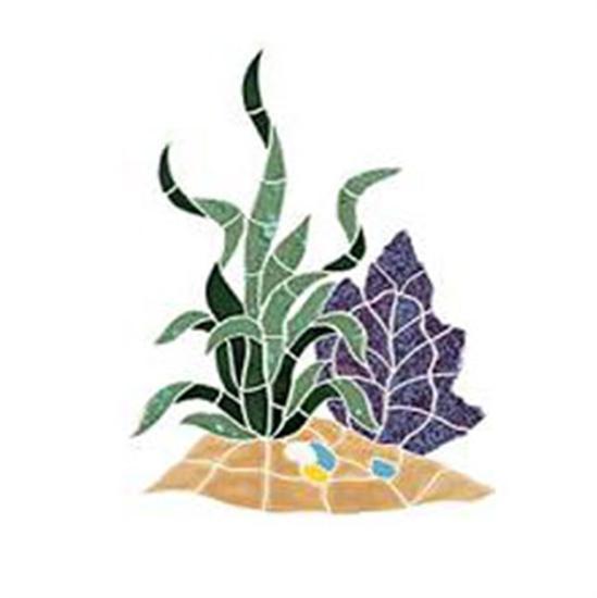 Artistry In Mosaics Aquatic Line Purple Seagrass Reef Accent Mosaic Tile - Medium