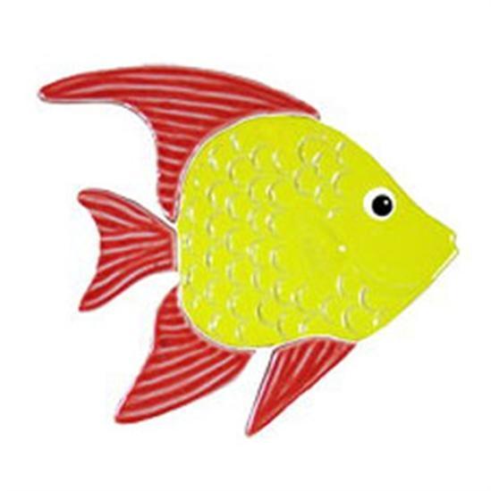 Artistry In Mosaics Aquatic Line Red Caribbean Reef Fish Mosaic Tile - Small