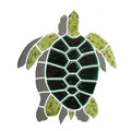 Artistry In Mosaics Shadow Line Baby Green Turtle Shadow Mosaic Tile