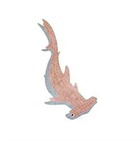 Artistry In Mosaics Shadow Line Brown Hammerhead Shark Shadow Mosaic Tile - Large