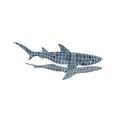 Artistry In Mosaics Shadow Line Gray Shark Shadow Mosaic Tile - Large