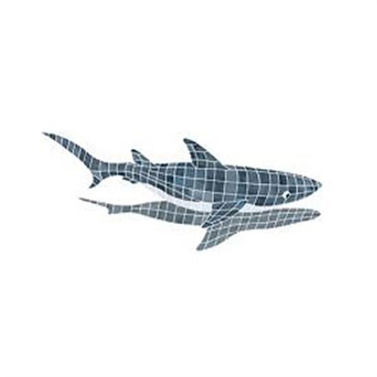 Artistry In Mosaics Shadow Line Gray Shark Shadow Mosaic Tile - Large