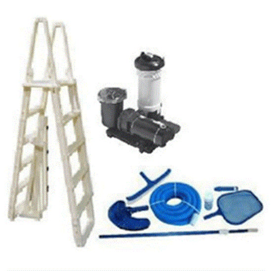 Above Ground Pool Equipment Pack for 15' Round Pool - Includes  Large Cartridge System