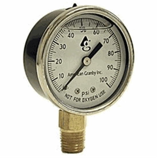 American Granby 0-100 PSI Steel Liquid Filled Gauge