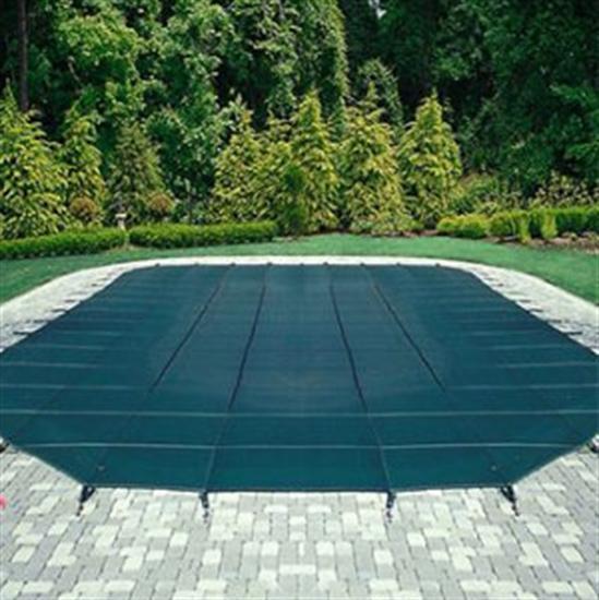 Mesh Safety Pool Cover -Pool Size: 16' x 34' Green Rectangle Arctic Armor Silver 12 Yr  Warranty