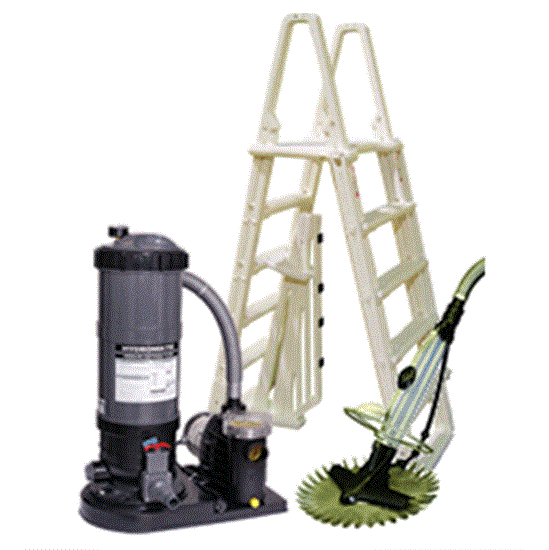 Premium 20' and 21' Round Small Cartridge Equipment Package for Above Ground Pools