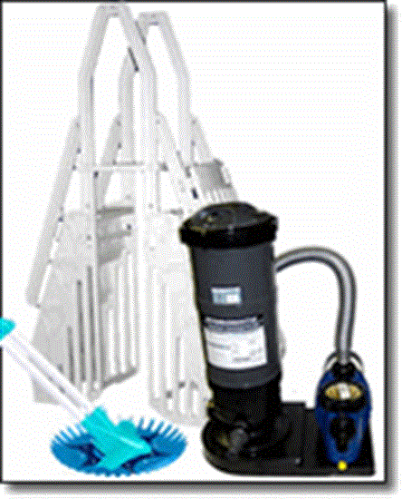 Supreme 24' Round Large Cartridge Equipment Package for Above Ground Pools