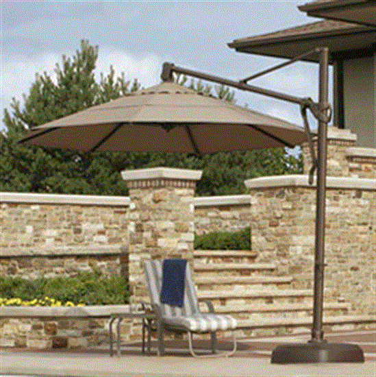 11' Oct Walnut Umbrella No Valance