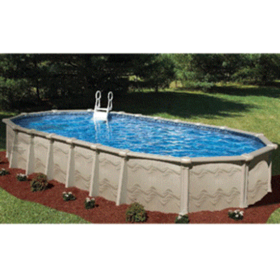 Sunsation 18' x 33' Oval 52" Galvanized Steel Above Ground Pool with 8" Top Seat Buttress Free - PL08521833