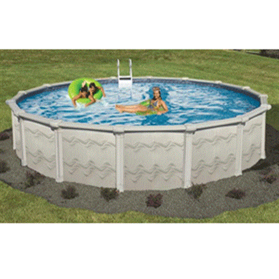 Sunsation 40 yr Warranty 24' Round 54" Galvanized. Steel Above Ground Pool with 8" Top Seat