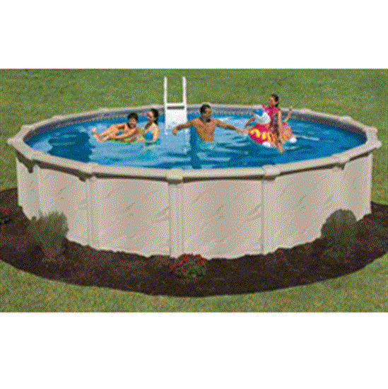 Daydreamer Lifetime Warranty 27' Round 52" Galvanized. Steel Above Ground Pool with 9" Top Seat