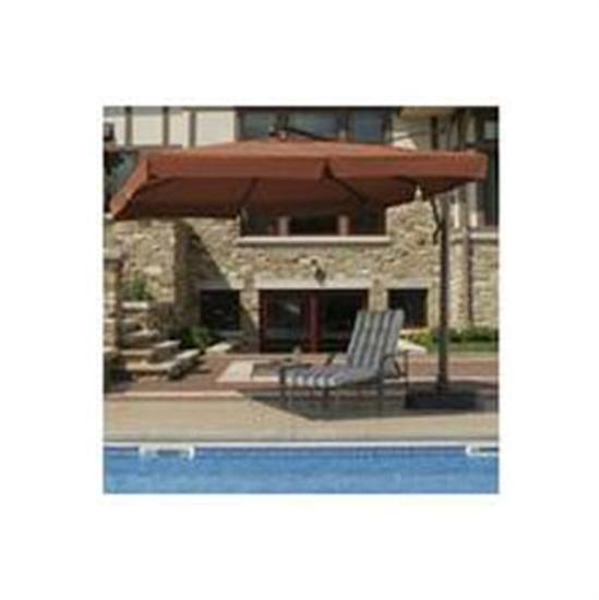 Santorini Catalina 10' Square Umbrella w- Valance - Stone Olefin