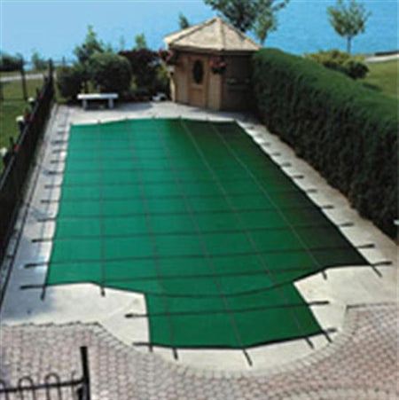 Solid Safety Pool Cover Pool Size: 16' x 32' Rectangle Green w- Mesh Panel 12 Yr  Warranty Arctic Armor