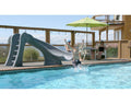 SR Smith Cyclone In Ground Pool Slide Right Turn in Gray Granite - 698-209-58124