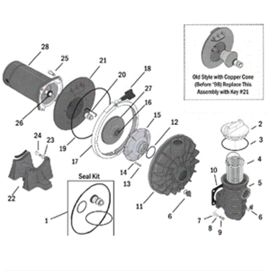 Sta-Rite 3/4hp Full Rate Dura-Glas Max-E-Glas Overhaul Kit