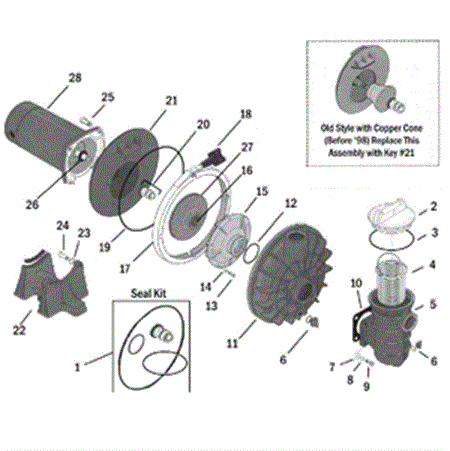 Sta-Rite 2hp Full Rate Dura-Glas Max-E-Glas Overhaul Kit