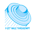Unicel 50sq ft Coleman Top Load Cartridge, 1-1/2" Male Thread