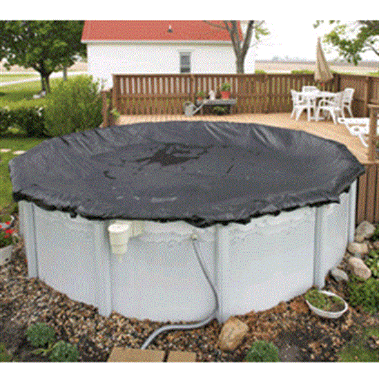 Above-Ground Rugged Mesh Winter Pool Cover - Pool Size: 12' X 20' Oval- Arctic Armor 8 Yr Warranty